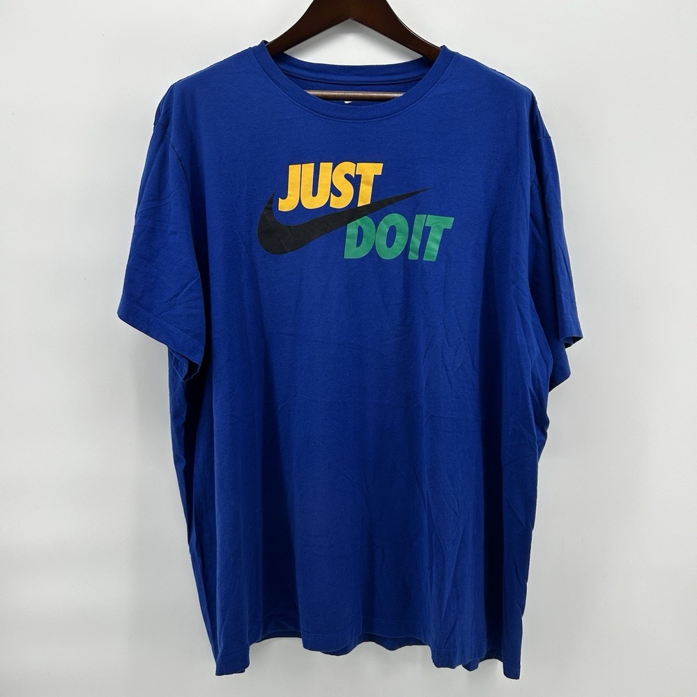 Nike Just Do It Graphic T Shirt Mens 3XL Blue Swoosh Logo The Nike Tee Sportcore